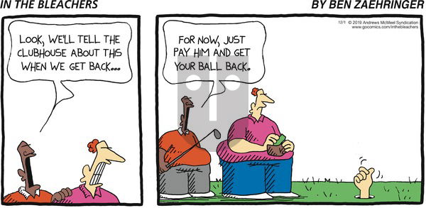 In the Bleachers on Sunday December 1, 2019 Comic Strip