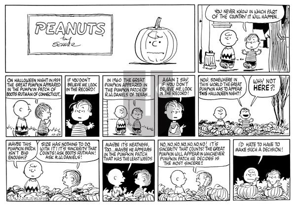 Peanuts on Sunday October 29, 1961 Comic Strip
