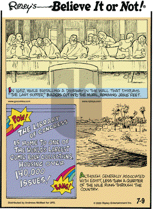 Ripley's Believe It or Not on Thursday July 9, 2020 Comic Strip