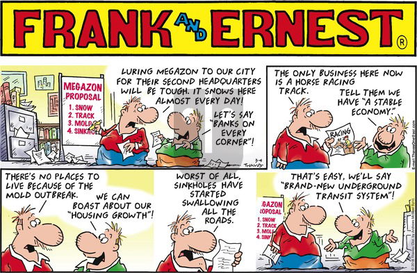 Frank and Ernest on Sunday March 4, 2018 Comic Strip