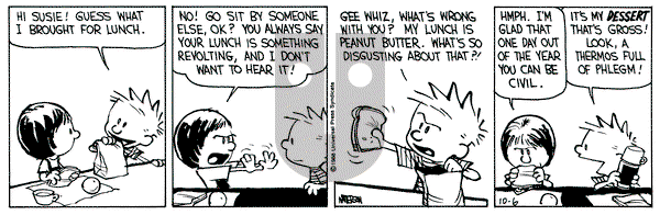 Calvin and Hobbes on Thursday October 6, 1988 Comic Strip