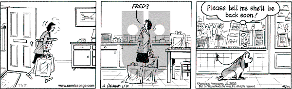 Fred Basset on Thursday November 21, 2002 Comic Strip