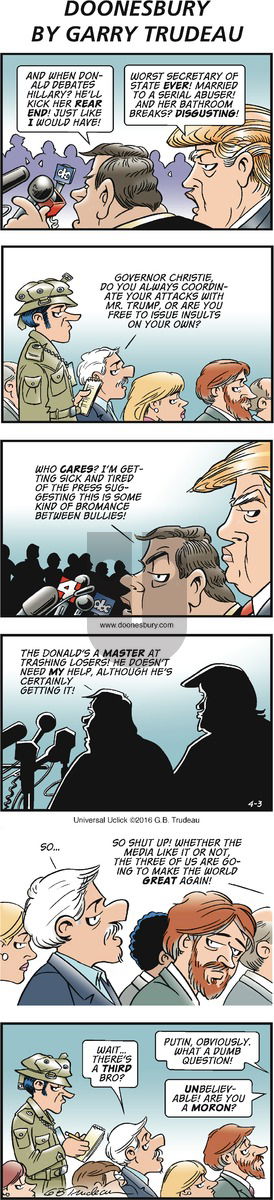 Doonesbury on Sunday April 3, 2016 Comic Strip