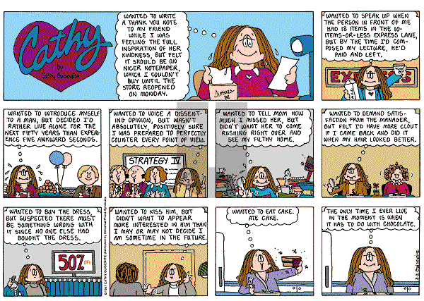 Cathy Classics - Sunday February 2, 1997 Comic Strip