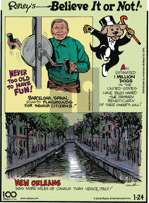 Ripley's Believe It or Not on Thursday January 24, 2019 Comic Strip