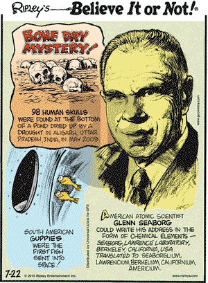 Ripley's Believe It or Not on Wednesday July 22, 2015 Comic Strip