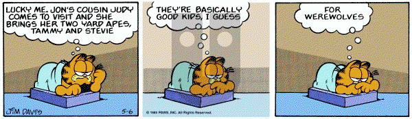 Garfield on Monday May 6, 1985 Comic Strip
