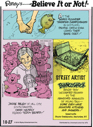 Ripley's Believe It or Not on Thursday October 27, 2016 Comic Strip