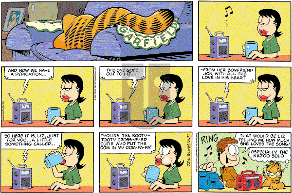 Garfield on Sunday July 20, 2008 Comic Strip