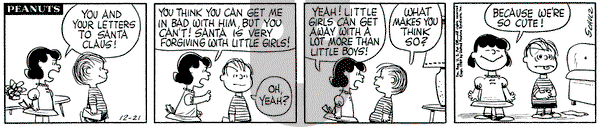 Peanuts on Monday December 21, 1959 Comic Strip