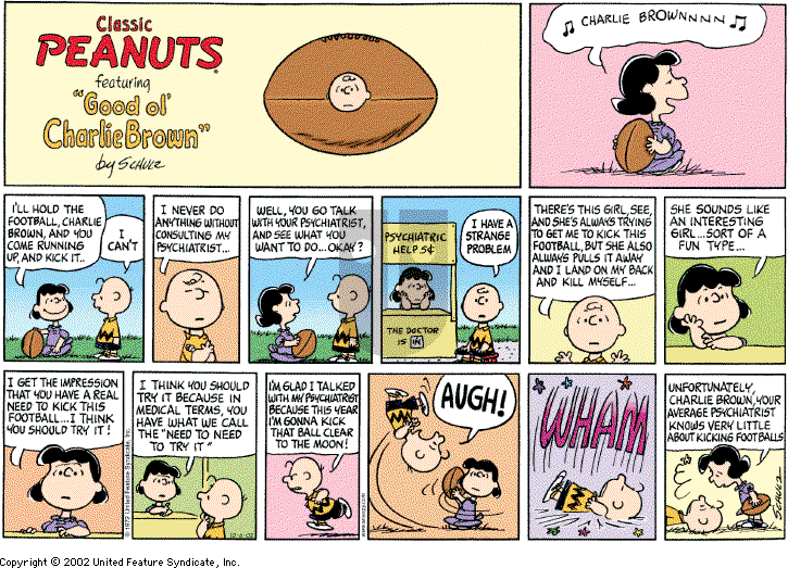 Peanuts on Sunday October 6, 2002 Comic Strip