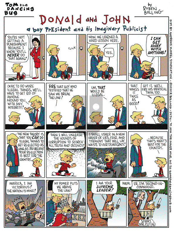 Tom the Dancing Bug on Friday February 14, 2020 Comic Strip
