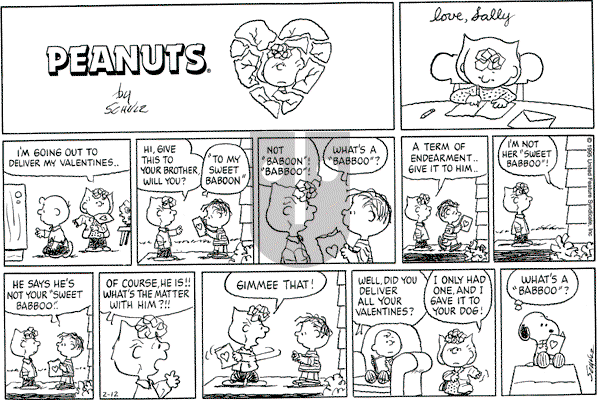 Peanuts - Sunday February 12, 1995 Comic Strip