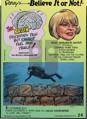 Ripley's Believe It or Not on Tuesday February 6, 2018 Comic Strip