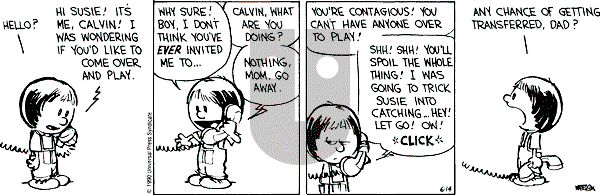 Calvin and Hobbes - Thursday June 14, 1990 Comic Strip