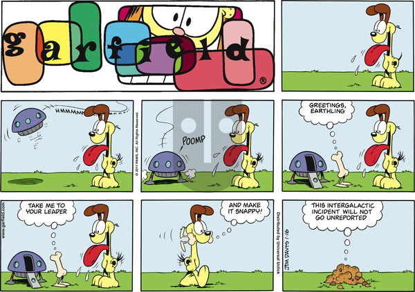 Garfield on Sunday January 16, 2011 Comic Strip