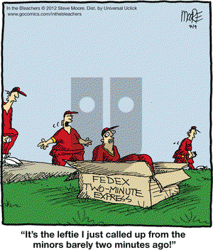 In the Bleachers on Monday July 9, 2012 Comic Strip