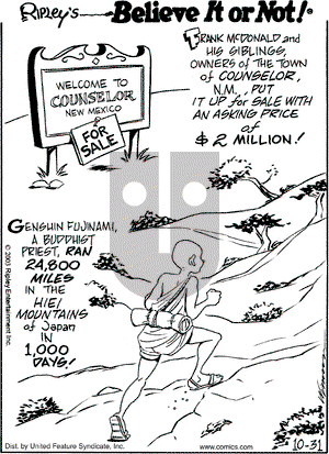 Ripley's Believe It or Not on Friday October 31, 2003 Comic Strip