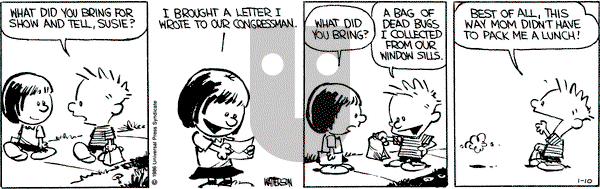 Calvin and Hobbes on Friday January 10, 1986 Comic Strip