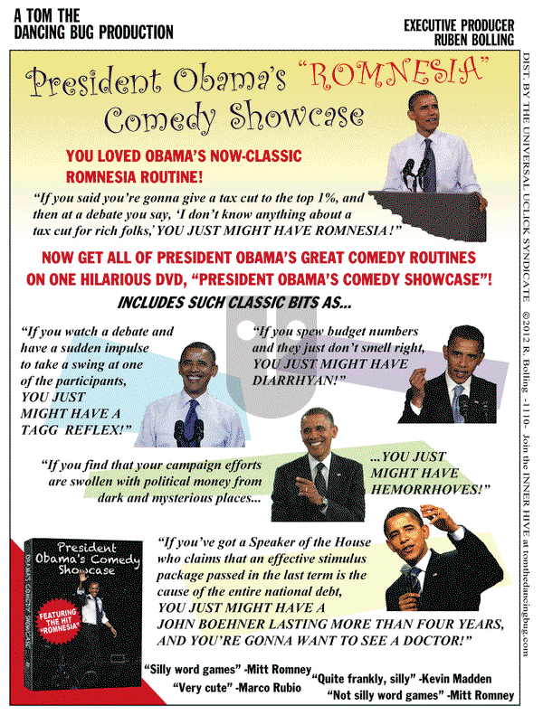Tom the Dancing Bug on Friday October 26, 2012 Comic Strip