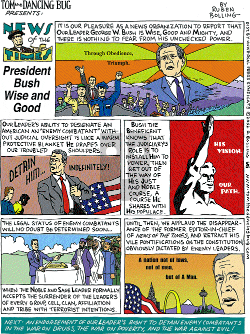 Tom the Dancing Bug on Saturday August 10, 2002 Comic Strip
