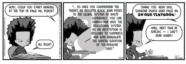 The Boondocks on Wednesday December 4, 2002 Comic Strip