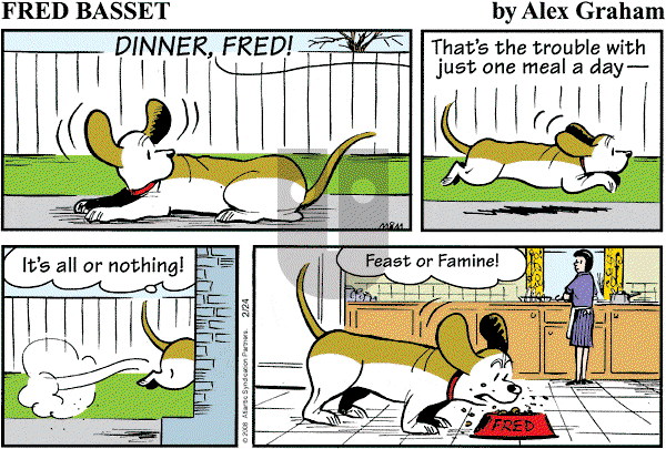 Fred Basset on Sunday February 24, 2008 Comic Strip