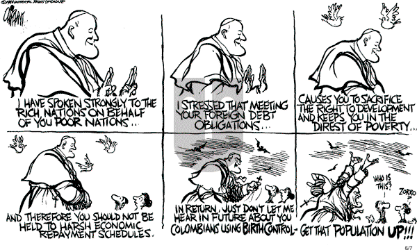 Pat Oliphant - Saturday June 7, 1986 Comic Strip