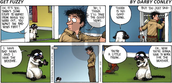 Get Fuzzy on Sunday February 12, 2006 Comic Strip