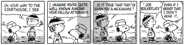Peanuts on Tuesday December 30, 1986 Comic Strip