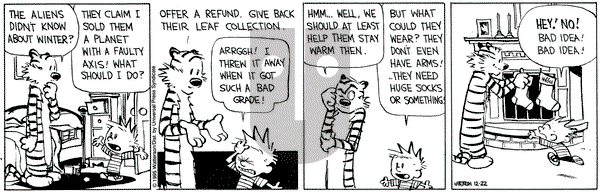 Calvin and Hobbes on Friday December 22, 1995 Comic Strip