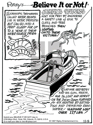 Ripley's Believe It or Not on Friday December 5, 1997 Comic Strip