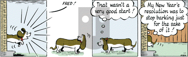 Fred Basset on Tuesday January 1, 2019 Comic Strip