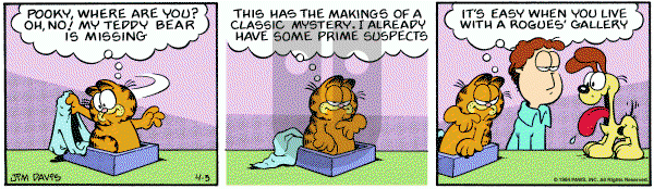 Garfield on Tuesday April 3, 1984 Comic Strip