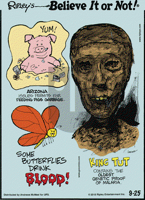 Ripley's Believe It or Not on Tuesday September 25, 2018 Comic Strip