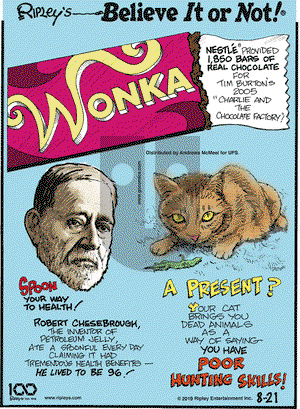 Ripley's Believe It or Not on Wednesday August 21, 2019 Comic Strip