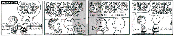 Peanuts on Saturday October 24, 1964 Comic Strip