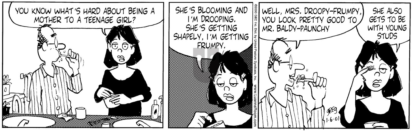 Luann - Saturday January 6, 2001 Comic Strip