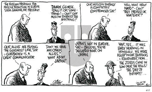 Pat Oliphant on Friday April 17, 1987 Comic Strip
