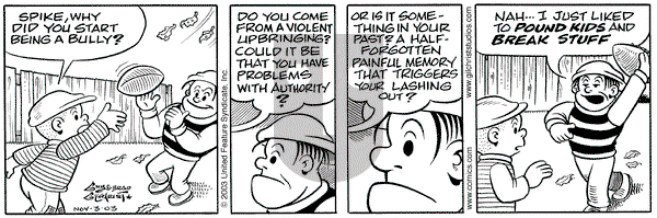 Nancy on Monday November 3, 2003 Comic Strip