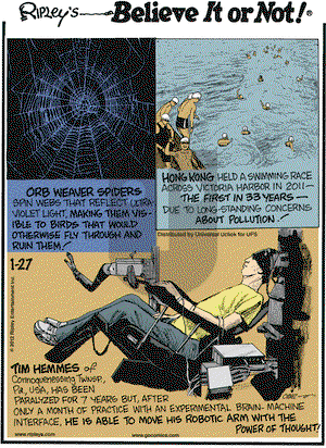 Ripley's Believe It or Not on Friday January 27, 2012 Comic Strip