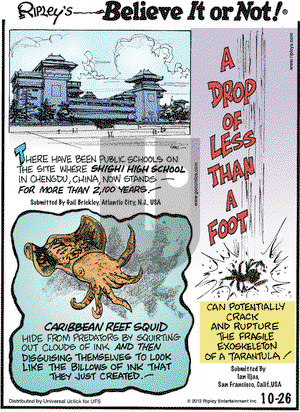 Ripley's Believe It or Not on Friday October 26, 2012 Comic Strip