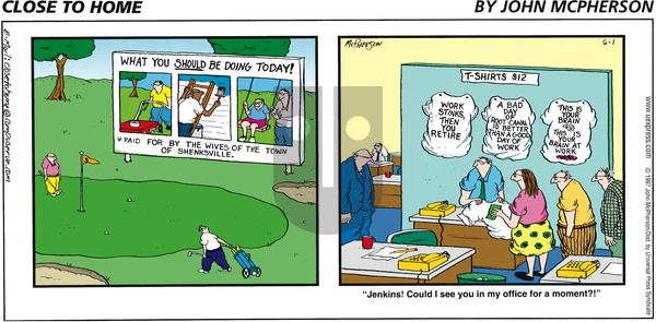 Close to Home on Sunday June 22, 1997 Comic Strip