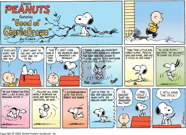 Peanuts on Sunday December 29, 2002 Comic Strip