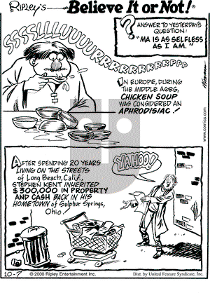 Ripley's Believe It or Not on Saturday October 7, 2000 Comic Strip