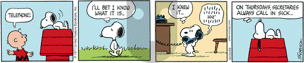 Peanuts on Thursday October 23, 2003 Comic Strip