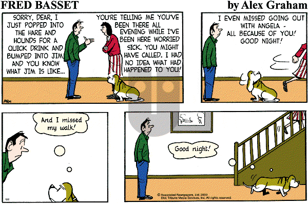 Fred Basset on Sunday December 2, 2001 Comic Strip