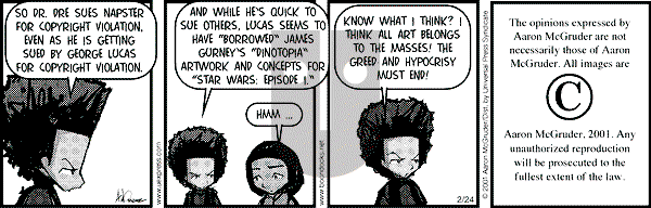 The Boondocks - Saturday February 24, 2001 Comic Strip