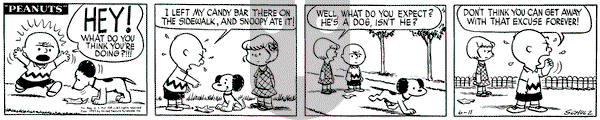 Peanuts on Thursday June 11, 1953 Comic Strip