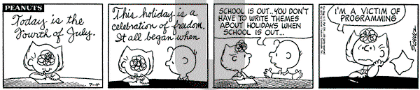 Peanuts on Tuesday July 4, 1972 Comic Strip